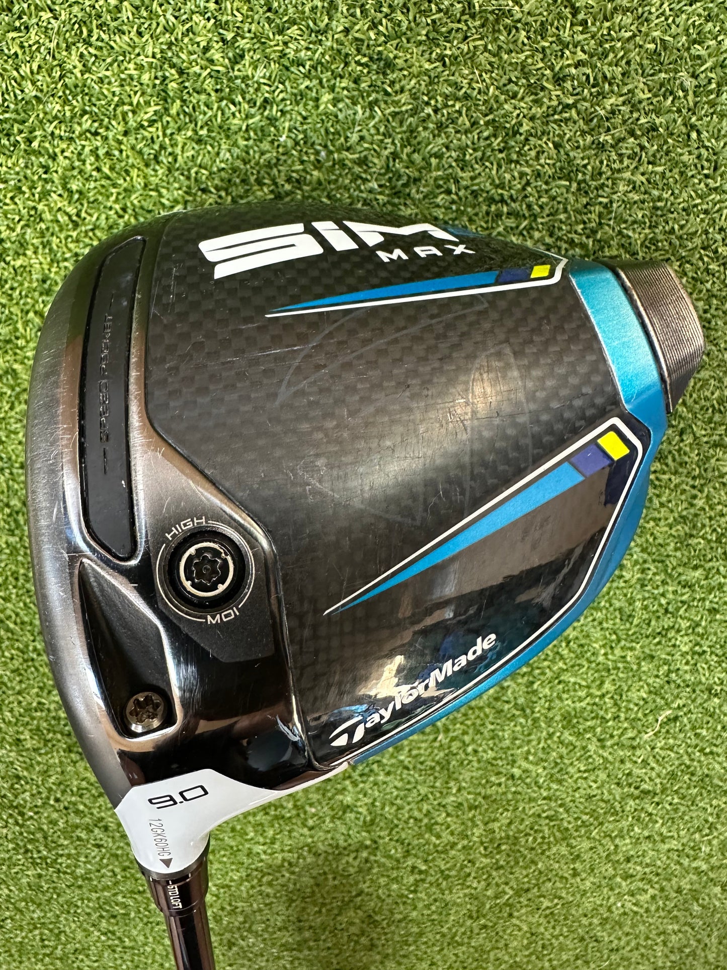 Taylormade SIM2 Max Driver 9 Degree Stiff Flex Atmos Shaft Left Handed